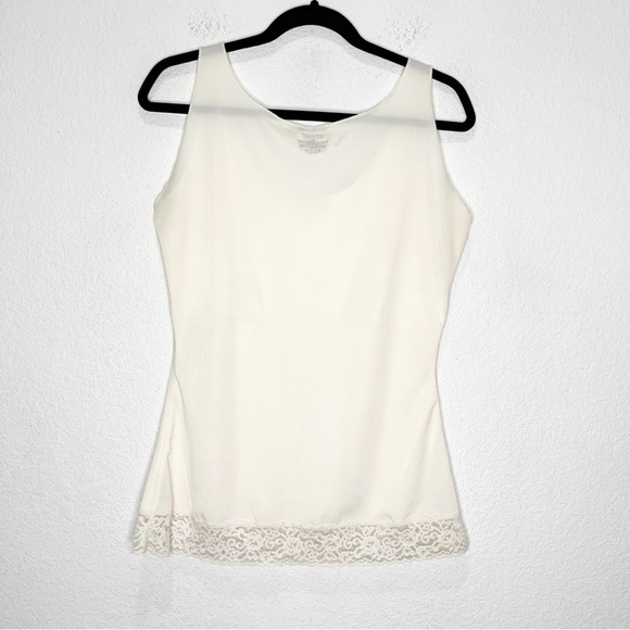 Spanx Slimming Lace Trim Tank Top Cream XL - Picture 5 of 6
